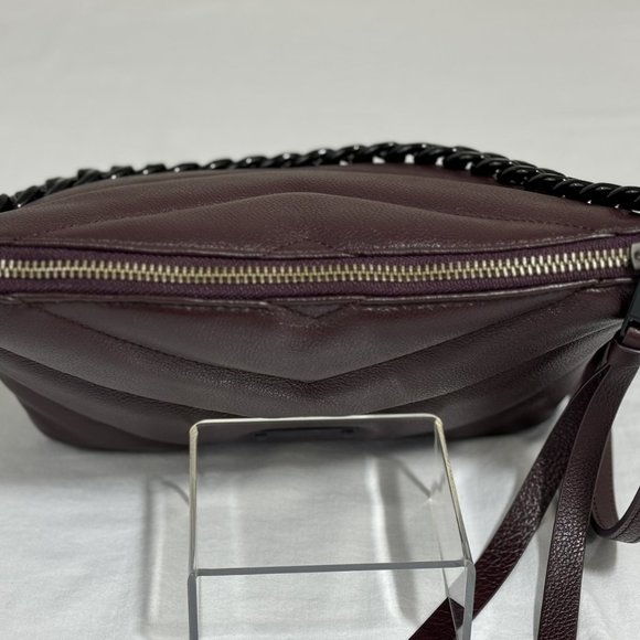 Rebecca Minkoff Edie Quilted Leather Chain Crossbody Bag Concord Black Hardware - Picture 10 of 12
